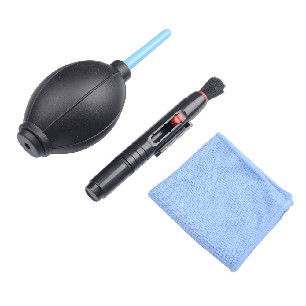 3 in 1 Camera Lens Cleaning Kit Cleaning Lens Pen + Brush Lint + free Wipes Air Blower Kit - zorrlla