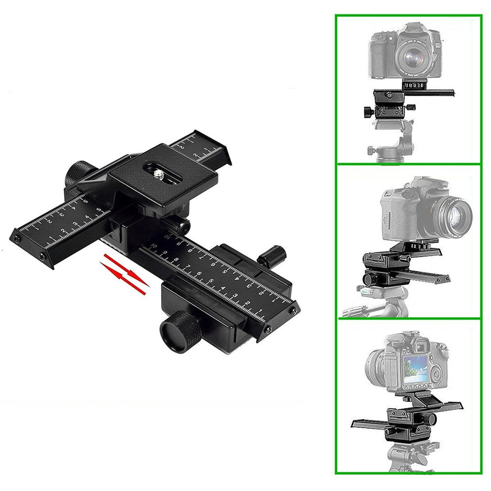 4-Way Macro Focusing Focus Rail Slider/Close-Up Shooting for Digital SLR Camera with Standard 1/4-Inch Screw Hole - zorrlla