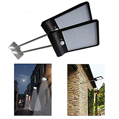DiDoDs 2 Pack Solar Gutter Lights Wall Sconces with Mounting Pole Outdoor Motion Sensor Detector Light Security Lighting for Barn Porch Garage - zorrlla