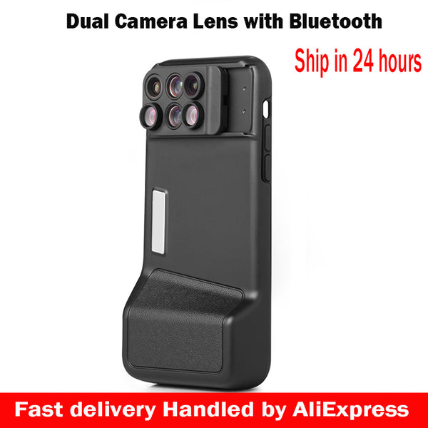 6 in 1 Dual Camera Lens For iPhone X 10 10X/20X Zoom Macro Lens Telescope Lens +Bluetooth+Phone Case For iPhone X - zorrlla