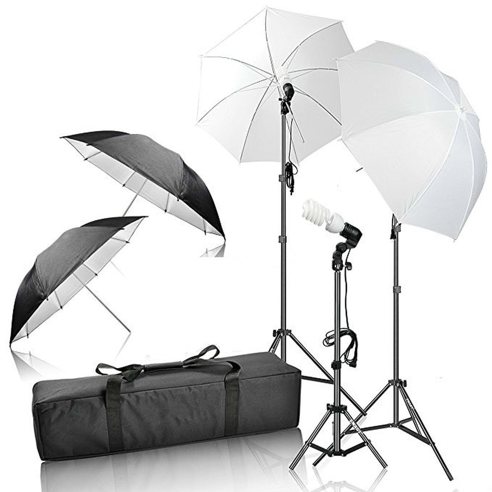 600W Photography Photo Video Portrait Studio Day Light Umbrella Continuous Lighting Kit - zorrlla