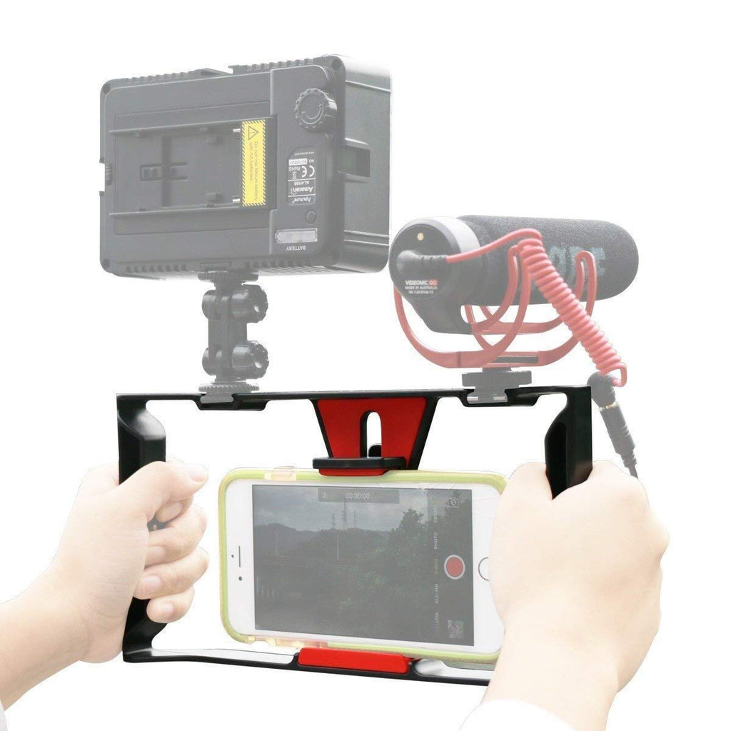 Smartphone Video Rig - Zorrlla Smartphone Filmmaking Recording Vlogging Rig Case,Cell Phone Movies Mount Stabilizer for Mobile Phone Film-Maker Videographer for iPhone Xs Max XR X 8 7 Plus (U-Rig) - zorrlla