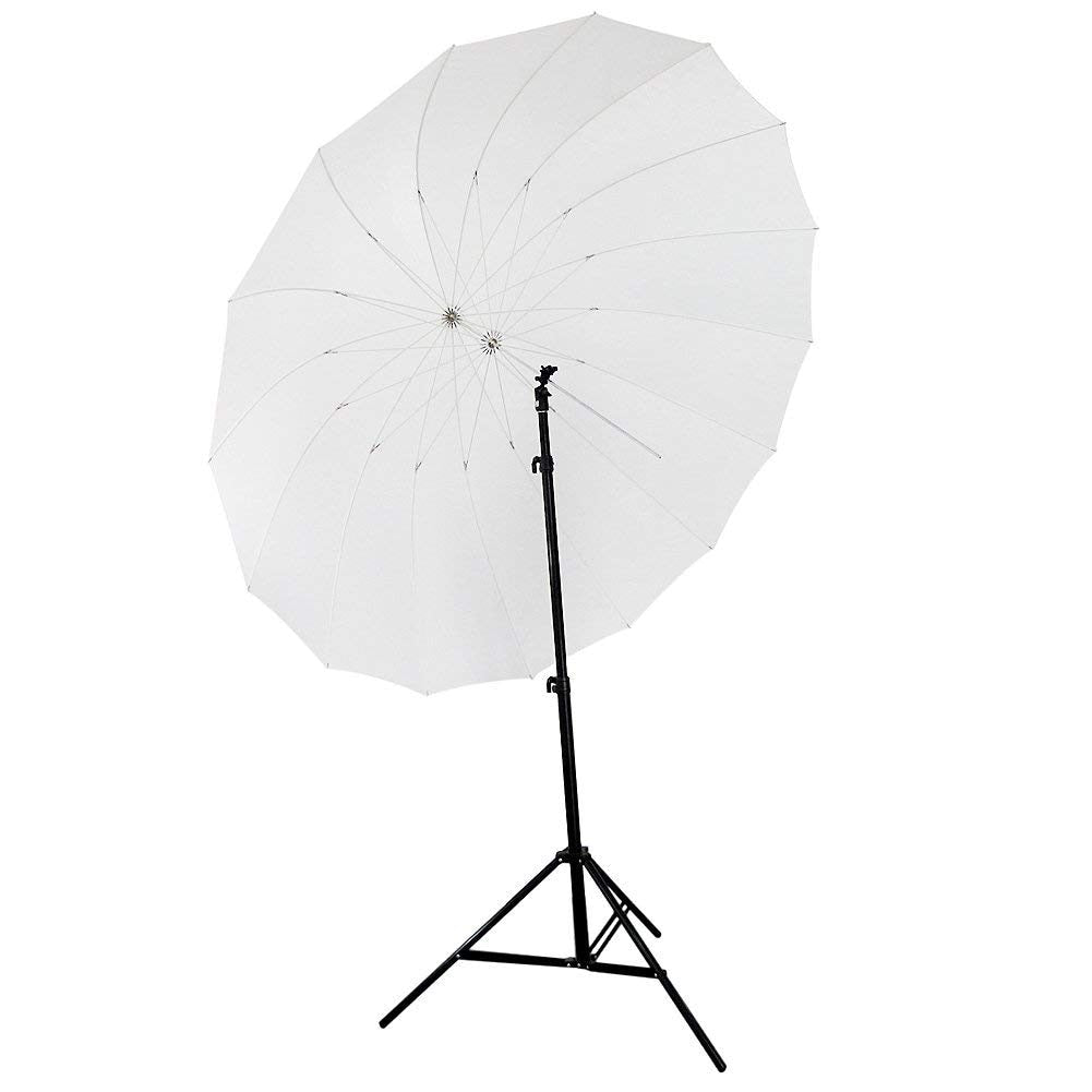 72"/185cm White Diffusion Parabolic Umbrella 16 Fiberglass Rib 7mm Shaft, includes Portable Carrying Bag - zorrlla