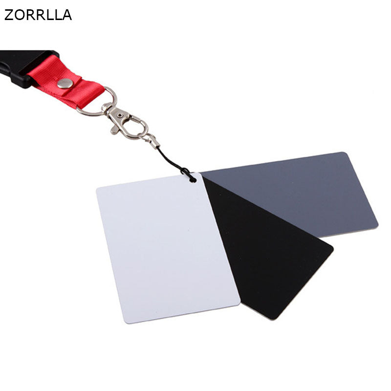 Custom Calibration Camera Checker Cards 3in1 3 In 1 Digital Grey Card White Black 18% Gray Color White Balance Strap - zorrlla