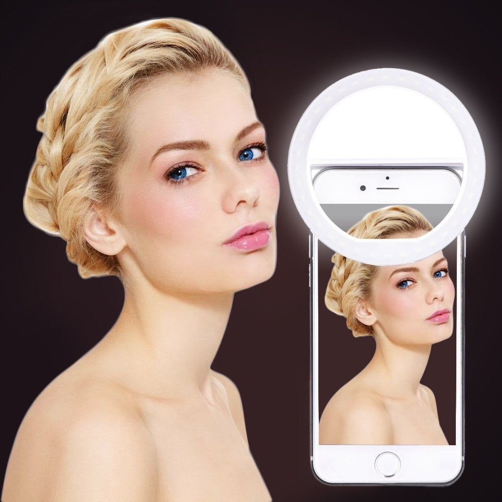 New Arrive USB Charge Selfie Portable Flash Led Camera Phone Photography Ring Light Enhancing Photography for iPhone Smartphone - zorrlla
