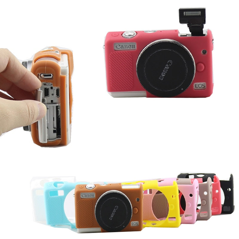 New Soft Silicone Camera Case Rubber Cover Skin Bag For Canon EOS M100 Protective Body 8 Color - zorrlla