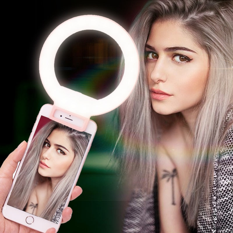 Ulanzi ISF LED Selfie Ring Light Supplement Brightness Photo Light Clip-on Makeup Beauty Video Lamp for iPhone Samsung S8 S7 - zorrlla